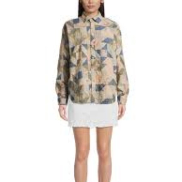 Ralph Lauren Women's Cotton Floral Patchwork Box Pleat Cotton Shirt - Picture 7 of 12